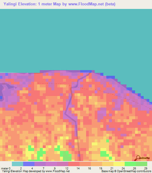 Yalingi,Papua New Guinea Elevation Map