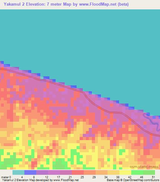 Yakamul 2,Papua New Guinea Elevation Map