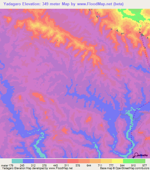 Yadagaro,Papua New Guinea Elevation Map