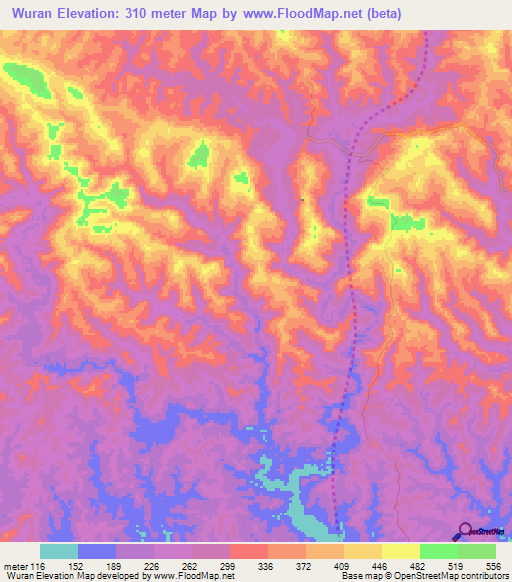 Wuran,Papua New Guinea Elevation Map