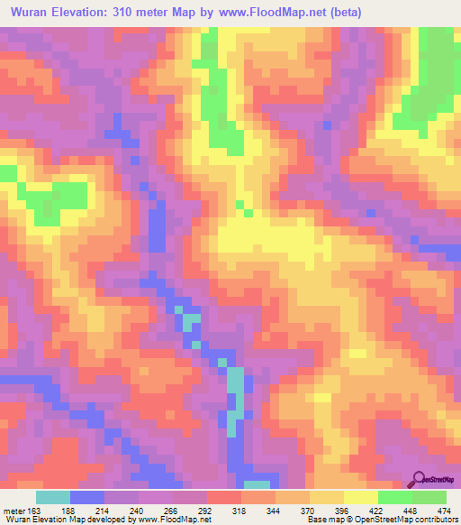 Wuran,Papua New Guinea Elevation Map