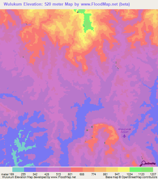 Wulukum,Papua New Guinea Elevation Map