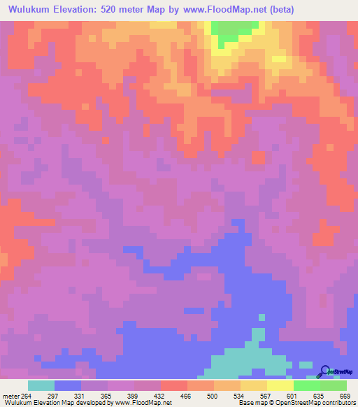 Wulukum,Papua New Guinea Elevation Map