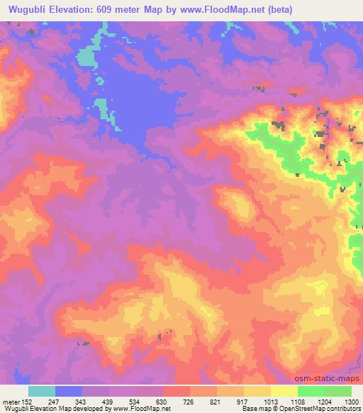 Wugubli,Papua New Guinea Elevation Map