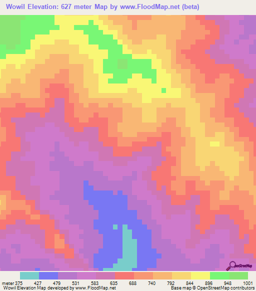 Wowil,Papua New Guinea Elevation Map