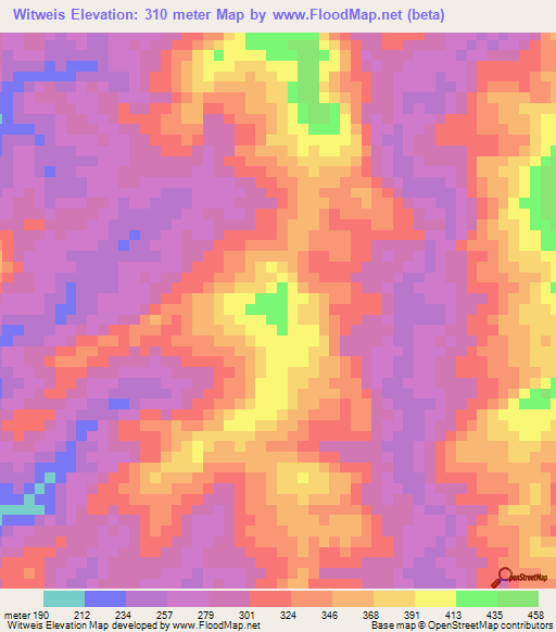 Witweis,Papua New Guinea Elevation Map