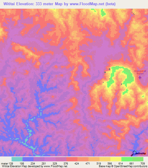 Wititai,Papua New Guinea Elevation Map