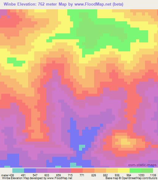 Winbe,Papua New Guinea Elevation Map