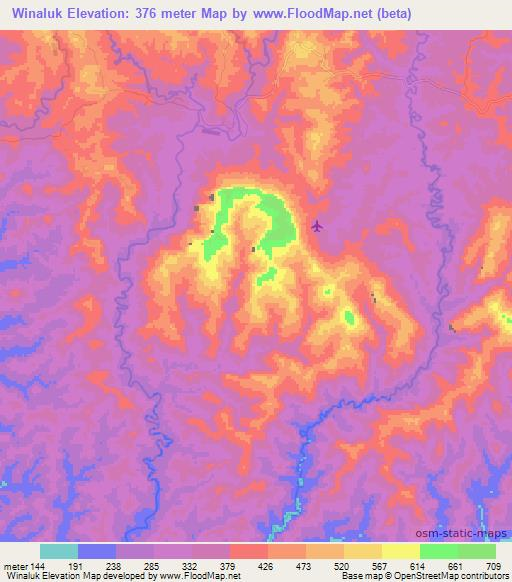 Winaluk,Papua New Guinea Elevation Map