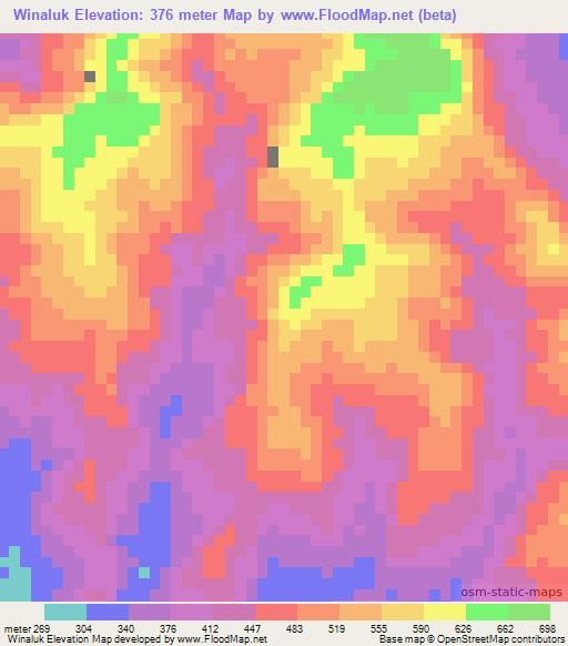 Winaluk,Papua New Guinea Elevation Map