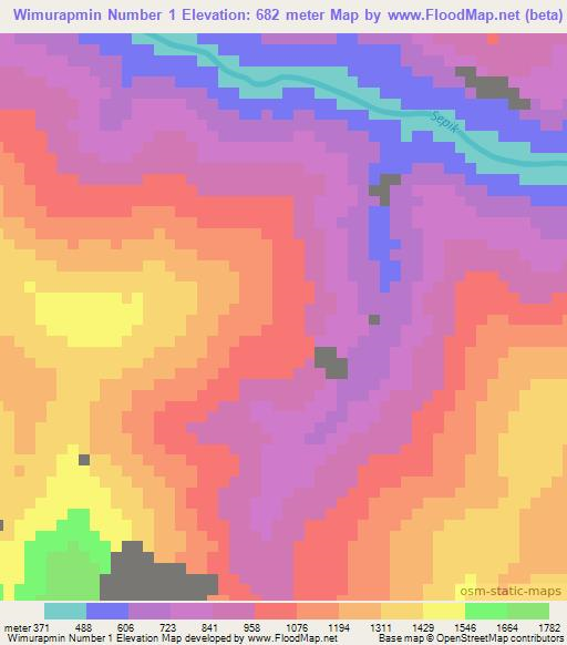 Wimurapmin Number 1,Papua New Guinea Elevation Map