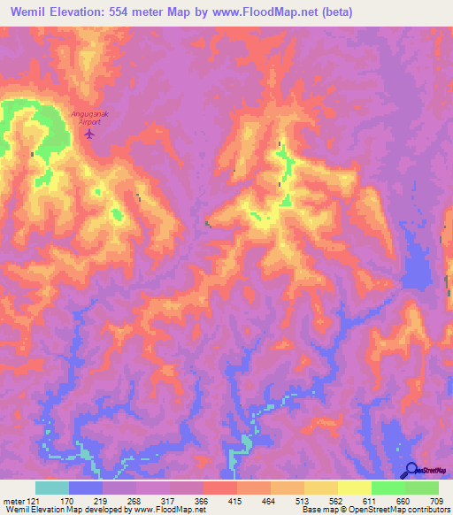 Wemil,Papua New Guinea Elevation Map