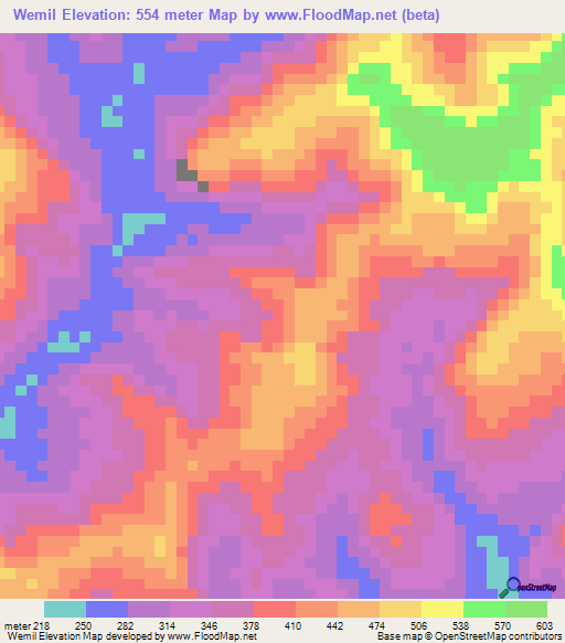 Wemil,Papua New Guinea Elevation Map