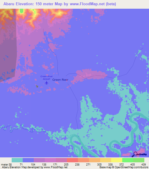 Abaru,Papua New Guinea Elevation Map