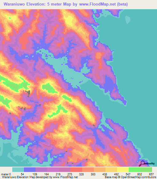 Waraniuwo,Solomon Islands Elevation Map