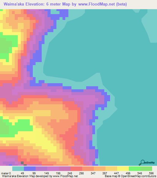 Waima'aka,Solomon Islands Elevation Map