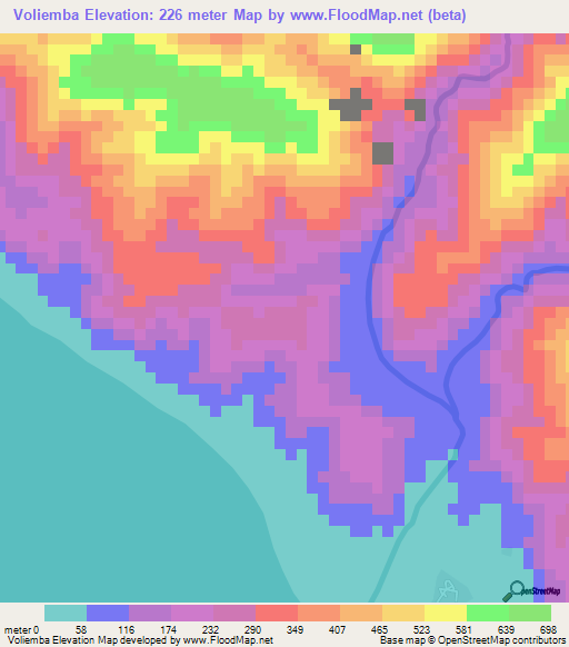 Voliemba,Solomon Islands Elevation Map