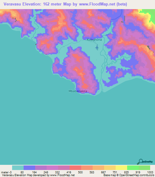 Veravasu,Solomon Islands Elevation Map