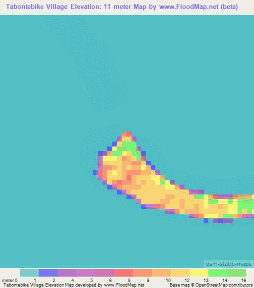 Tabontebike Village,Kiribati Elevation Map