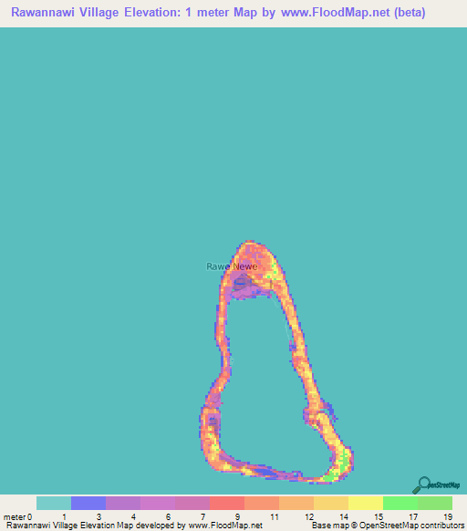 Rawannawi Village,Kiribati Elevation Map