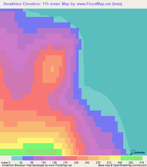 Amakhton,Russia Elevation Map