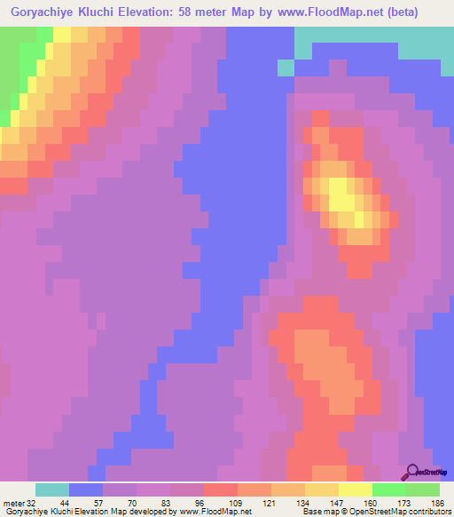 Goryachiye Kluchi,Russia Elevation Map