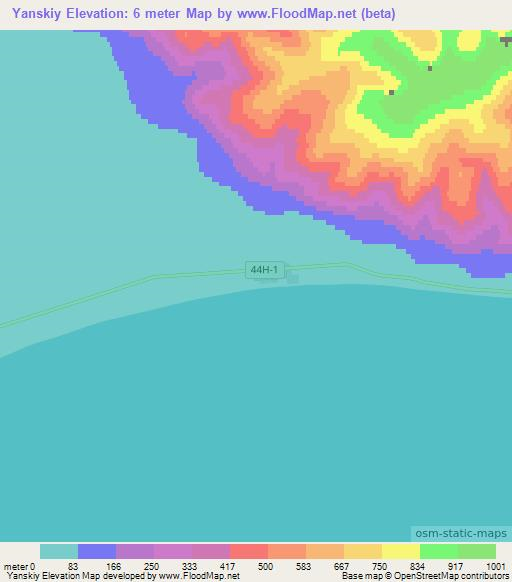 Yanskiy,Russia Elevation Map