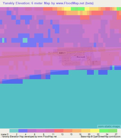 Yanskiy,Russia Elevation Map