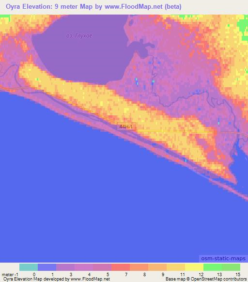 Oyra,Russia Elevation Map