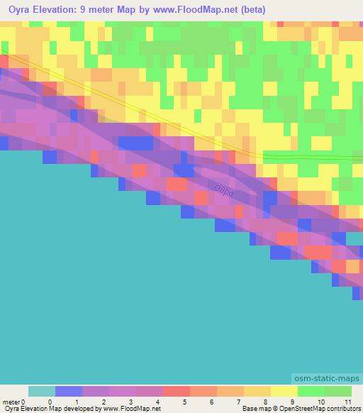 Oyra,Russia Elevation Map