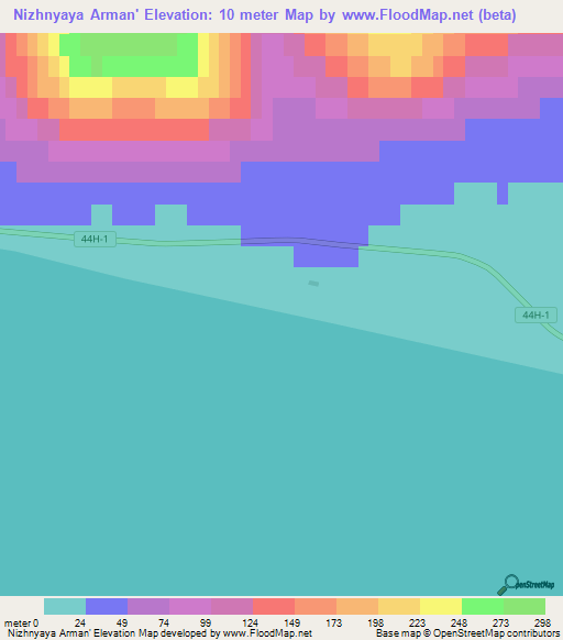 Nizhnyaya Arman',Russia Elevation Map