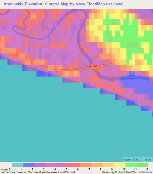 Armanskiy,Russia Elevation Map