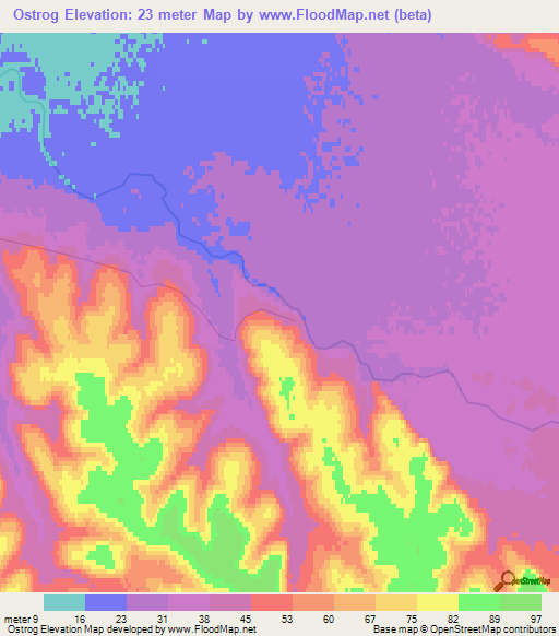 Ostrog,Russia Elevation Map