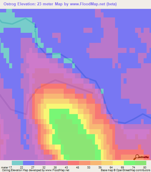 Ostrog,Russia Elevation Map