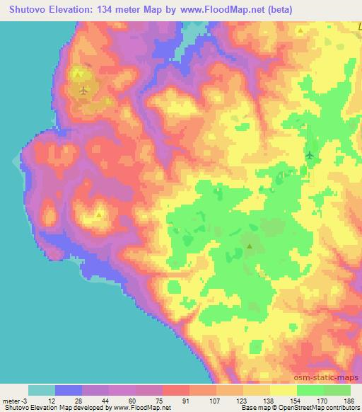 Shutovo,Russia Elevation Map