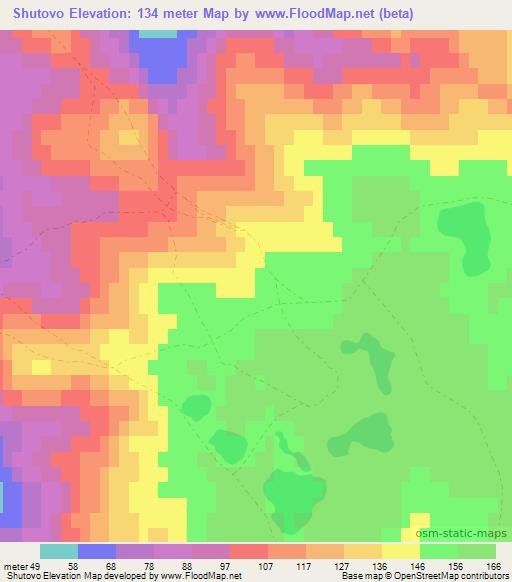 Shutovo,Russia Elevation Map