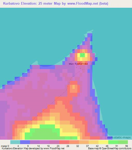 Kurbatovo,Russia Elevation Map