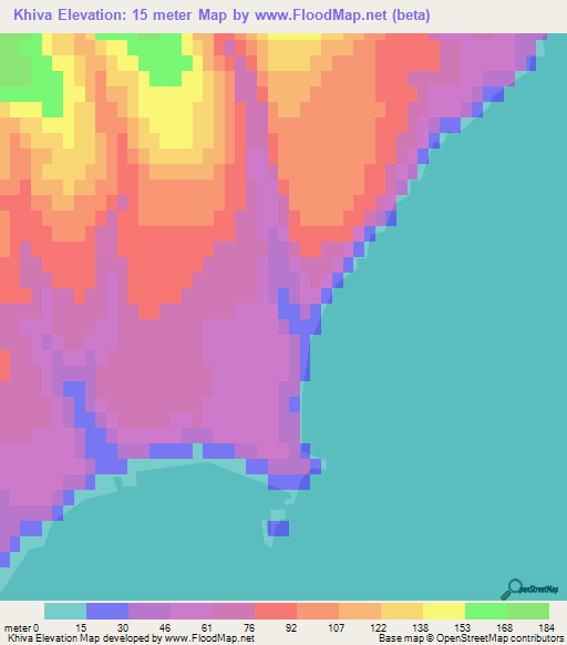 Khiva,Russia Elevation Map