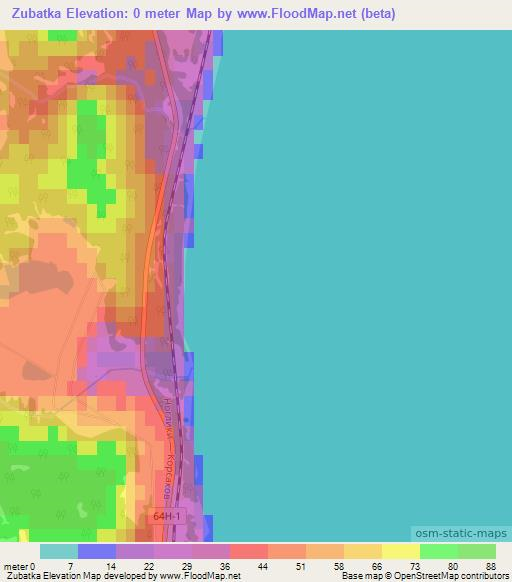 Zubatka,Russia Elevation Map