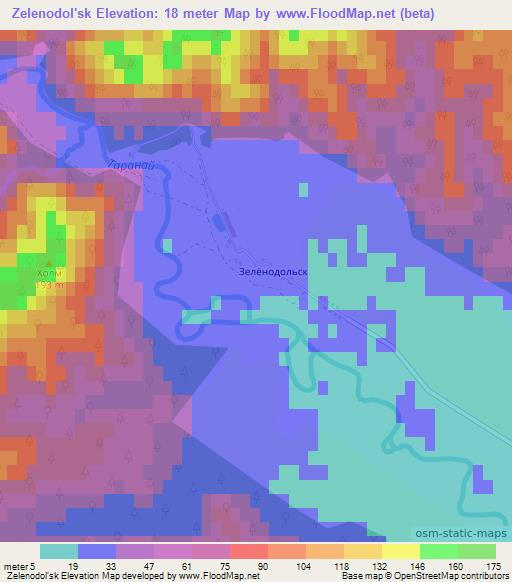 Zelenodol'sk,Russia Elevation Map