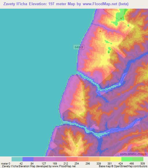 Zavety Il'icha,Russia Elevation Map