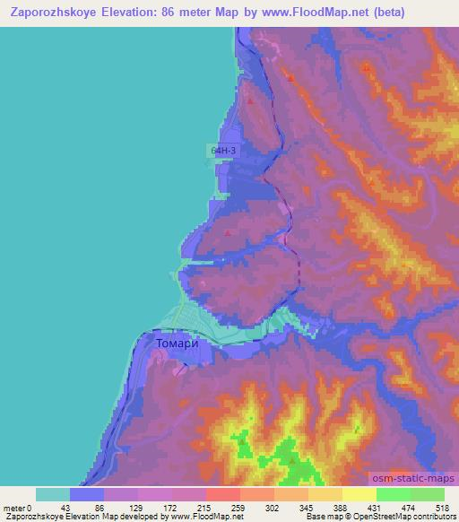 Zaporozhskoye,Russia Elevation Map