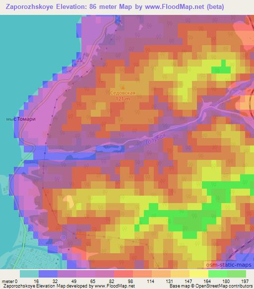 Zaporozhskoye,Russia Elevation Map