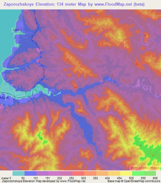 Zaporozhskoye,Russia Elevation Map