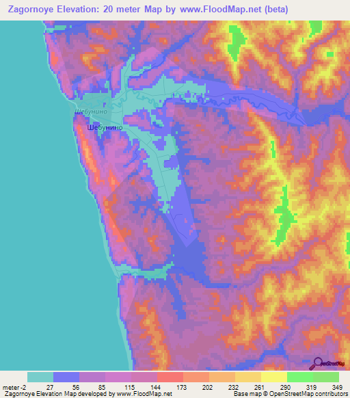 Zagornoye,Russia Elevation Map