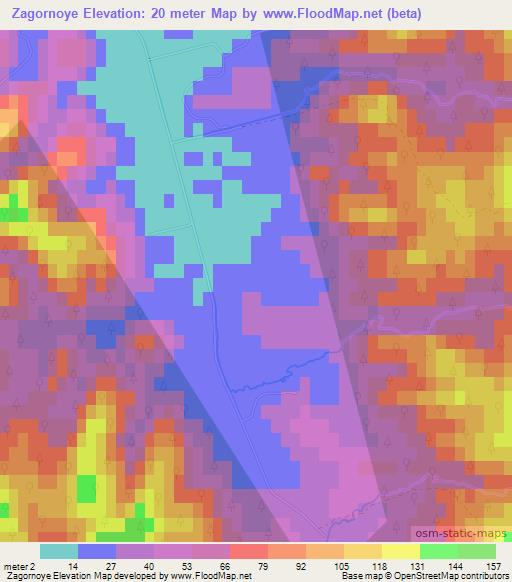 Zagornoye,Russia Elevation Map