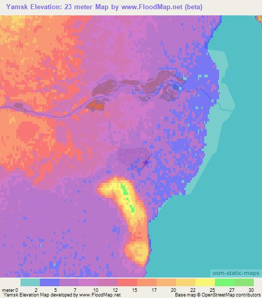 Yamsk,Russia Elevation Map