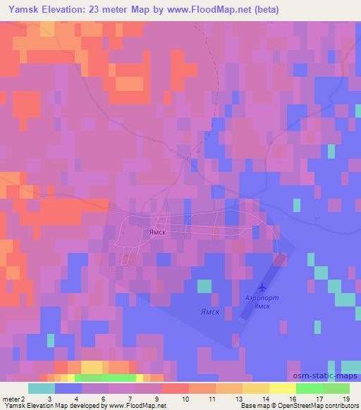 Yamsk,Russia Elevation Map