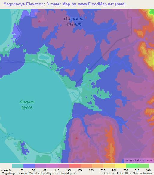 Yagodnoye,Russia Elevation Map