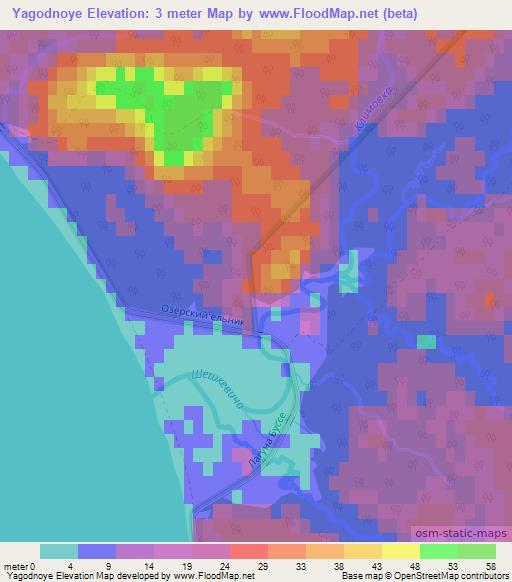 Yagodnoye,Russia Elevation Map